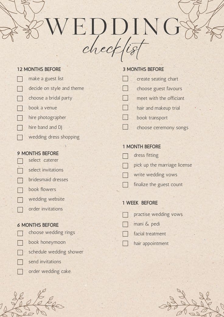 Modern Minimalist Wedding Planner
